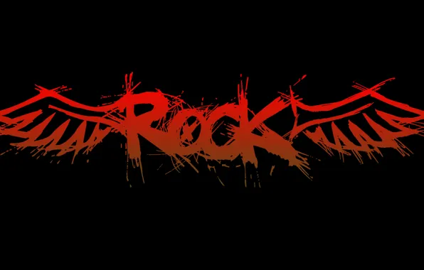 Картинка надпись, крылья, rock, рок