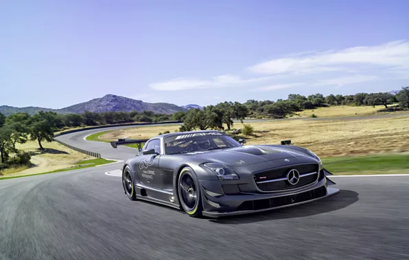 Картинка Mercedes-Benz, Sky, AMG, SLS, GT3, Tuning, Road, Motion, Sportcar