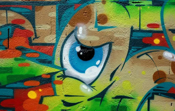 Картинка город, стена, графити