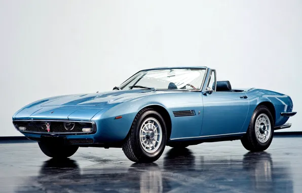 Картинка Машина, 1969, Мазерати, Car, Автомобиль, Blue, Spyder, Wallpapers, Красивая, Обоя, Maserati Ghibli