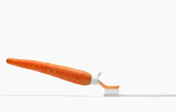 Картинка щётка, морковь, зубная паста