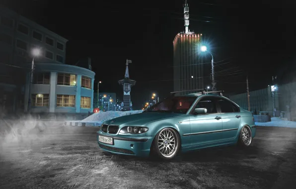 Картинка BMW, Синяя, БМВ, E46, 3 Series