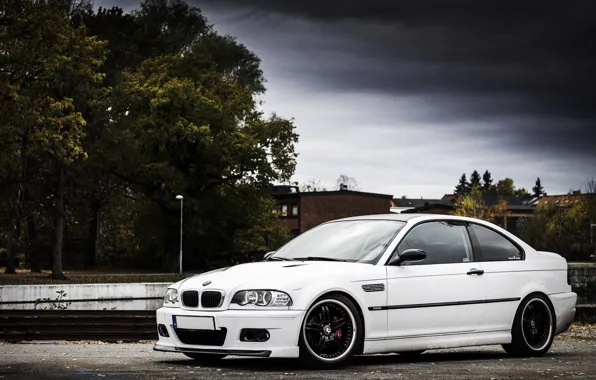 Картинка BMW, white, E46
