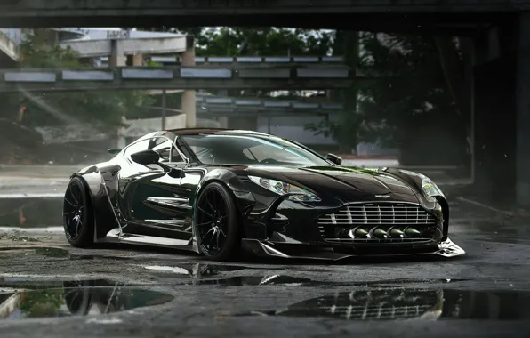 Картинка Aston Martin, Black, Tuning, Future, Supercar, ONE-77, by Khyzyl Saleem