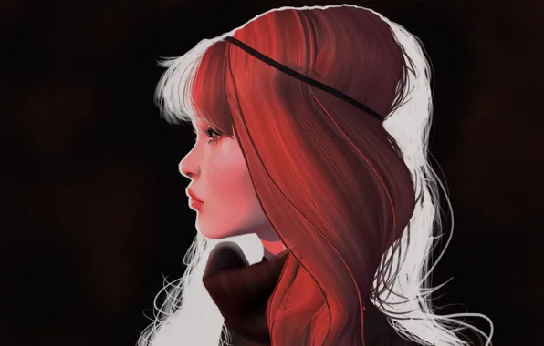 Картинка девушка, лицо, фон, волосы, профиль
