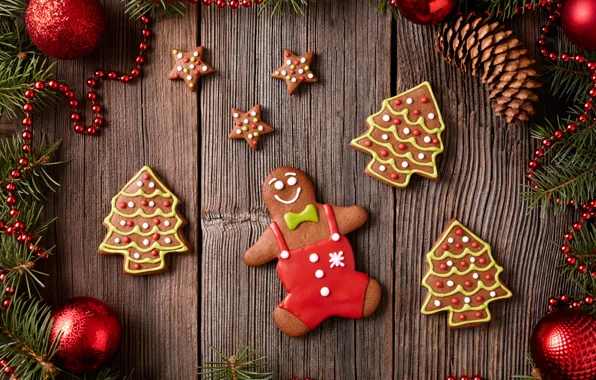 Картинка Новый Год, печенье, Рождество, Christmas, выпечка, сладкое, Xmas, глазурь, cookies, decoration, gingerbread, Merry