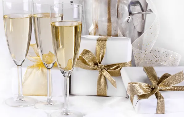 Картинка ленты, праздник, Рождество, подарки, Happy New Year, Christmas, коробки, Merry Christmas, holiday, gifts, ribbon, champagne, …