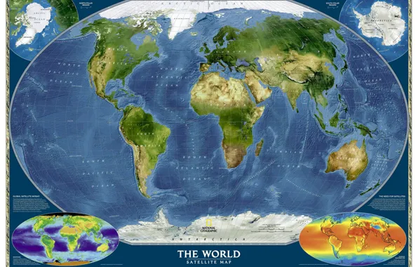 Картинка океан, мир, карта, материки, география, the world. satellite map