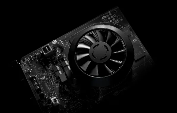 Картинка plastic, black and white, cooler, video card, electronica