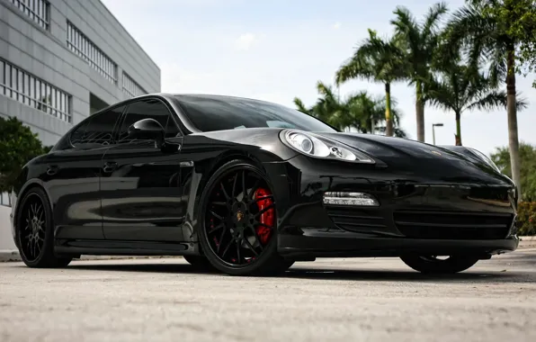 Картинка Porsche, Panamera, wheels, black