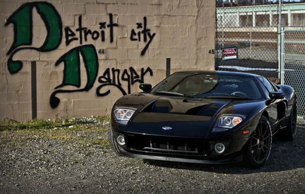 Картинка стена, чёрный, надпись, ограждение, wheels, ford, black, форд, кирпичная