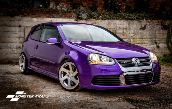 Картинка Volkswagen, R32, Golf, purple, Gloss
