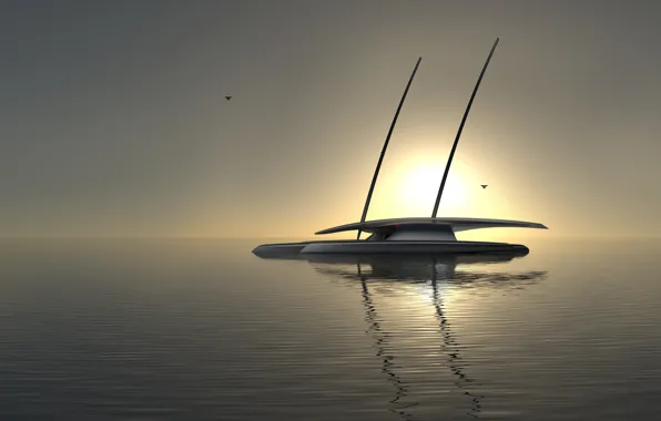 Картинка bow, Atlantic Ocean, drone, solar power, sail across, Mayflower Autonomous Research Ship (MARS for short)