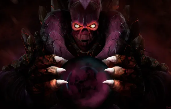 Картинка череп, демон, арт, когти, Dota 2, Shadow Demon, Anti-Mage