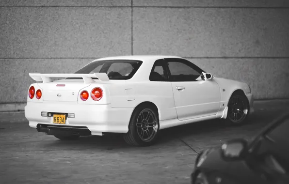 Картинка Nissan, white, GT-R, skyline, R34