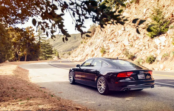Картинка Audi, ауди, черная, wheels, black, rearside