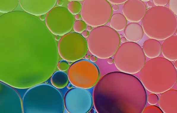 Картинка вода, пузырьки, масло, круг, воздух, объем