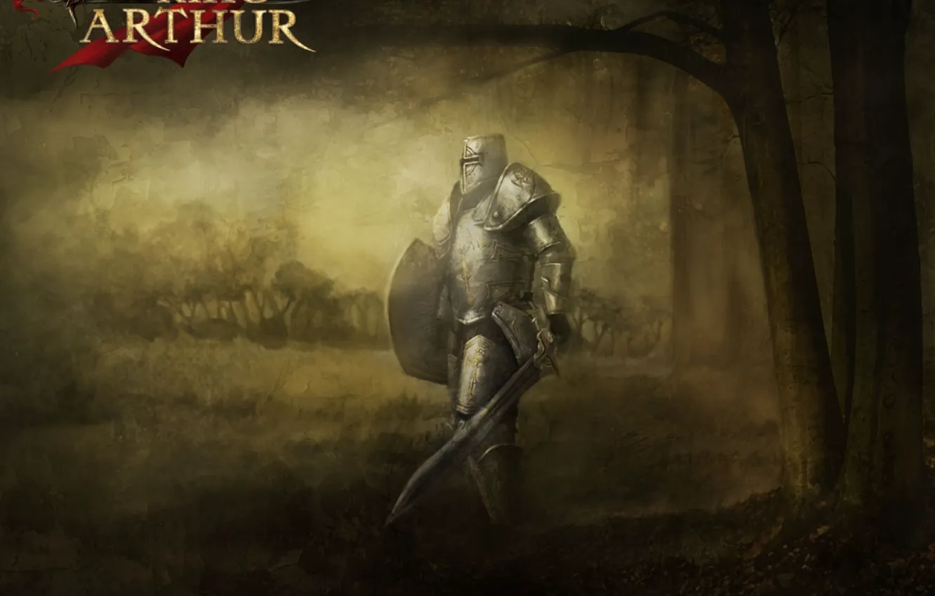 Фото обои крест, меч, доспехи, воин, шлем, щит, рыцарь, король, king, arthur, мечник, артур, крестоносец