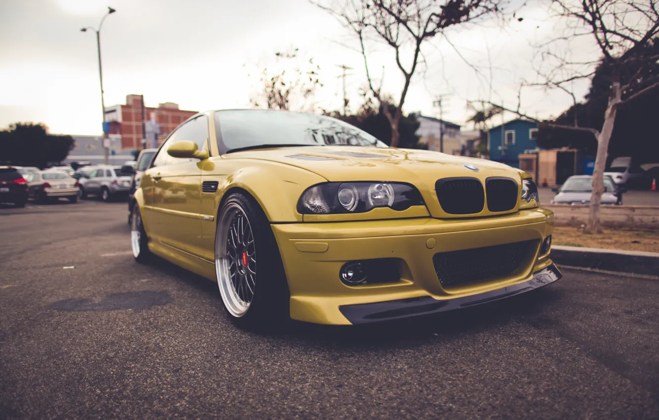 Фото обои бмв, BMW, gold, E46, золотая