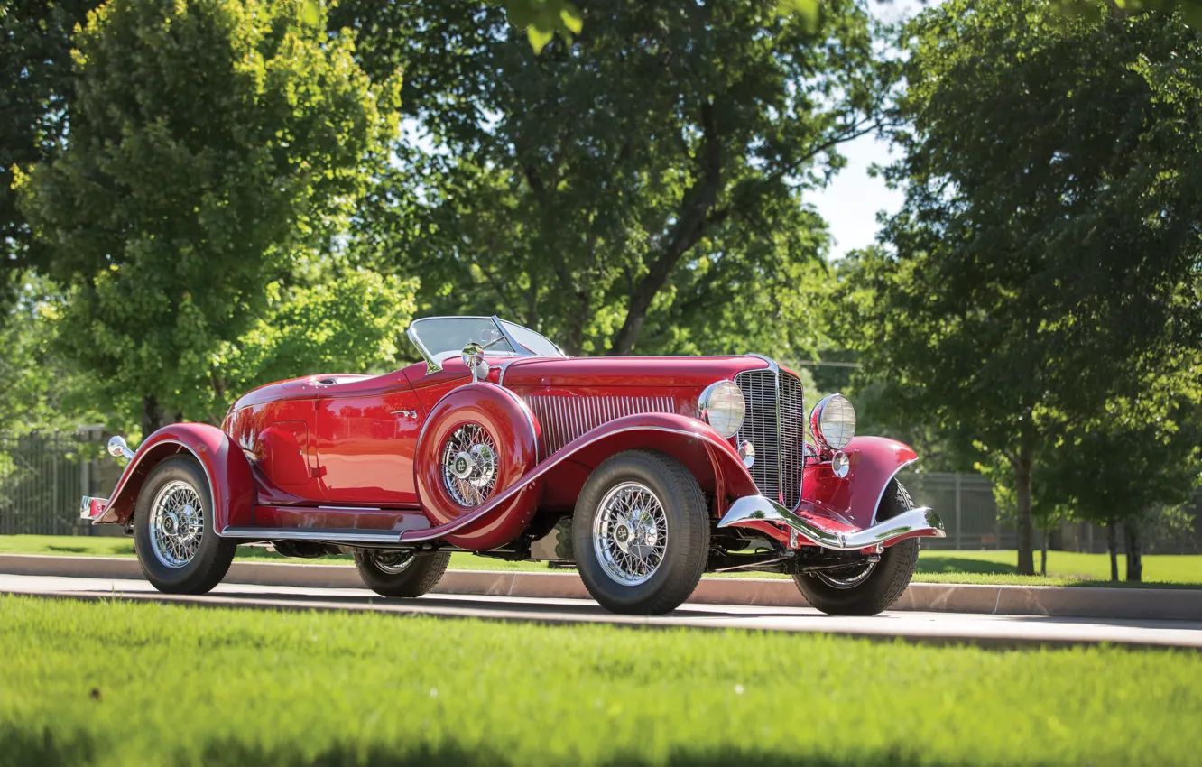 Фото обои Red, V12, classic, люкс, american, luxury, престиж, 1934, Auburn