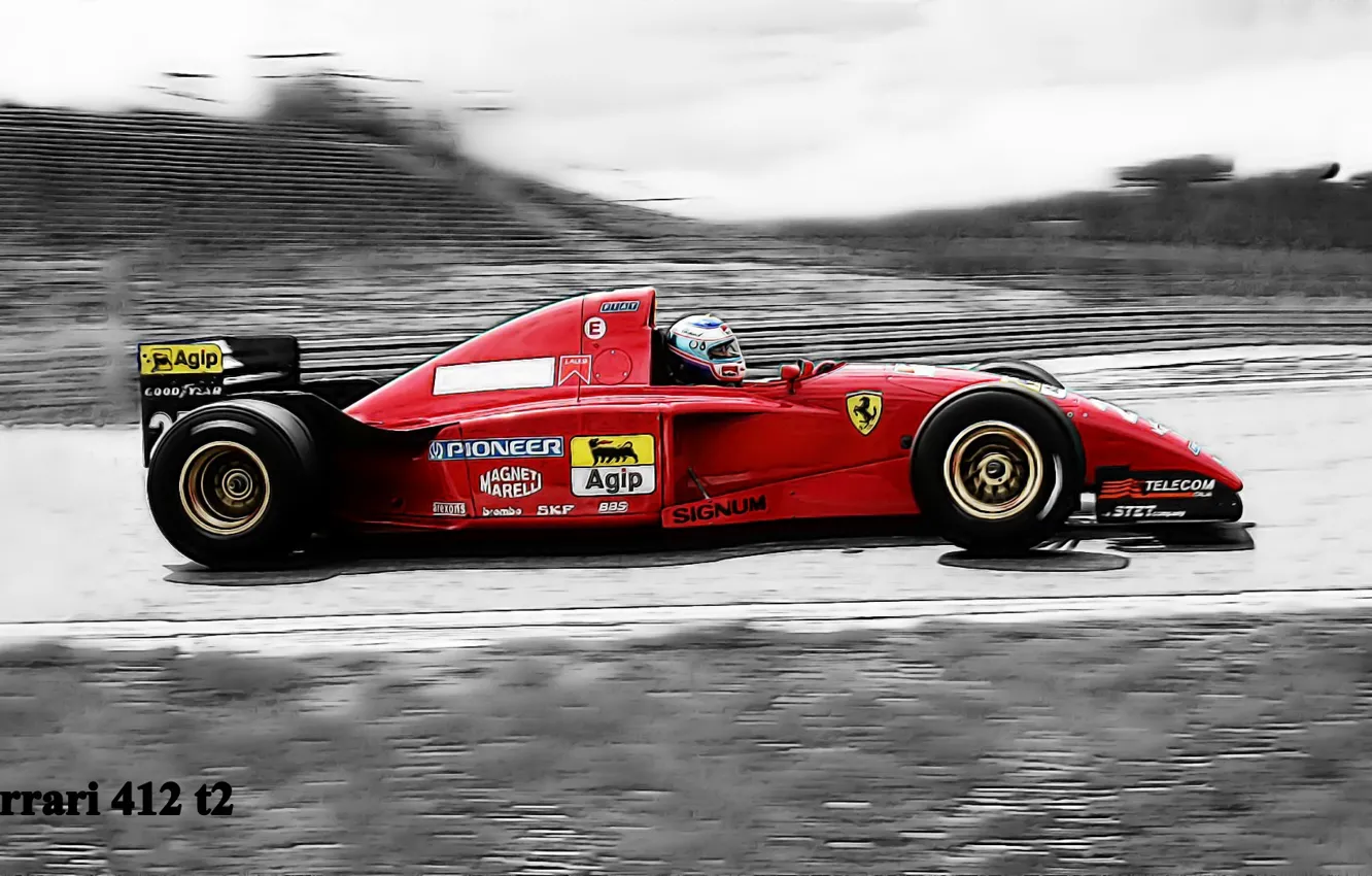Фото обои black and white, Schumacher, gran prix, Ferrari 412 t2