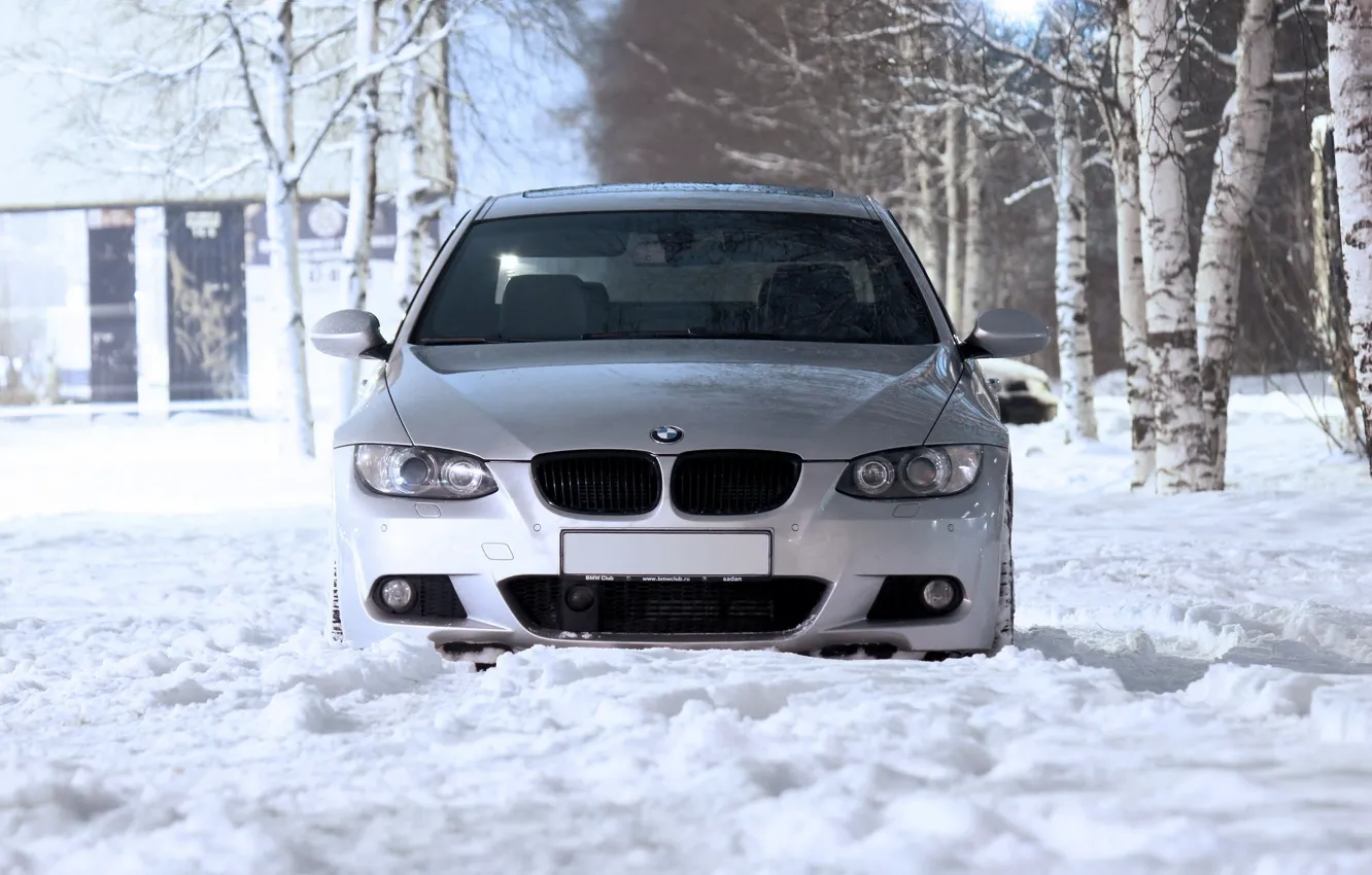 Фото обои Зима, Серый, BMW M3