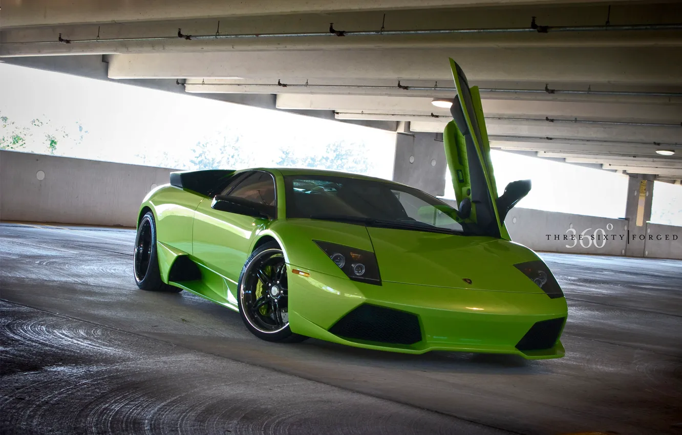 Фото обои зеленый, Lamborghini, дверь, ламбо
