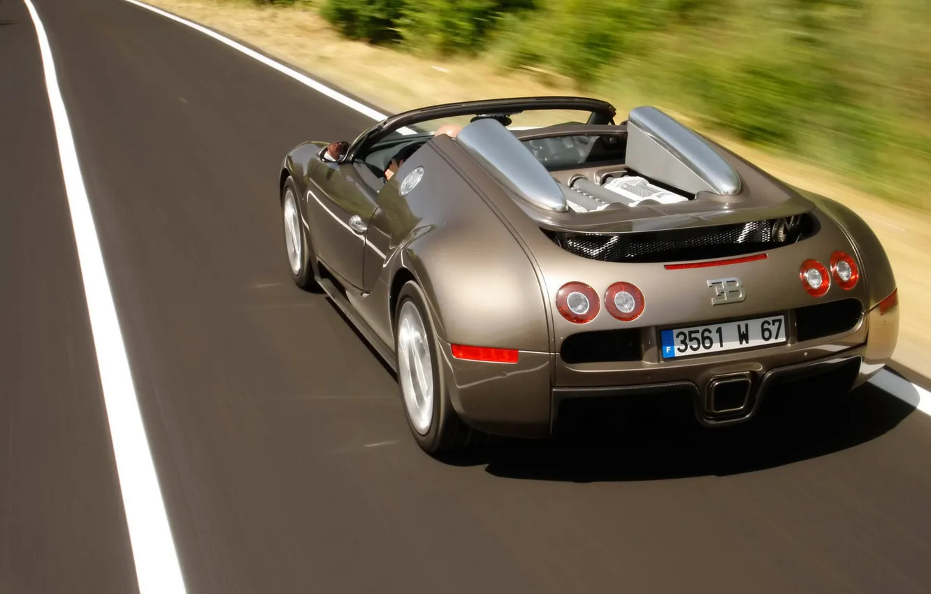Фото обои дорога, Bugatti, veyron