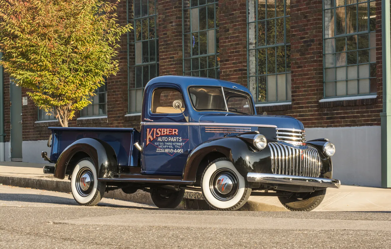 Фото обои фон, Chevrolet, Шевроле, пикап, передок, Truck, 1941, Pickup