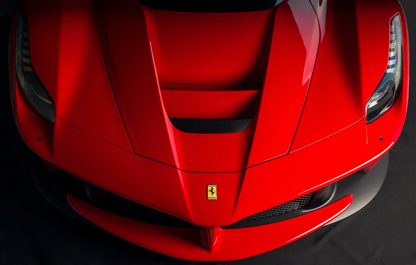 Фото обои Ferrari, red, front, LaFerrari