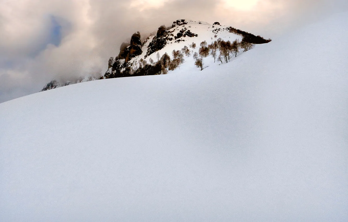 Фото обои зима, снег, горы, Италия, Ломбардия