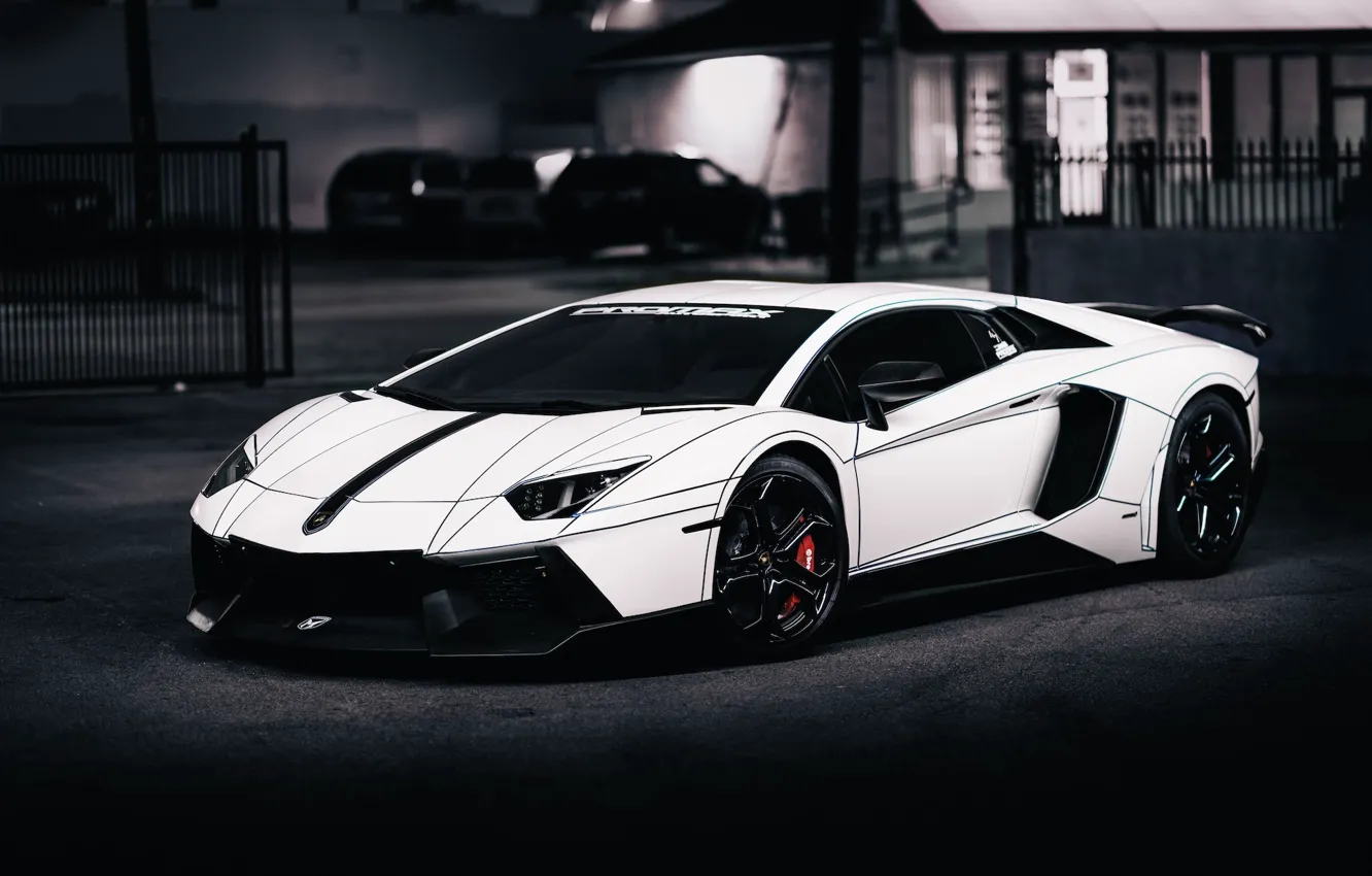 Фото обои Lamborghini, Car, Front, LP700-4, Aventador, 2014, Tron Tuning