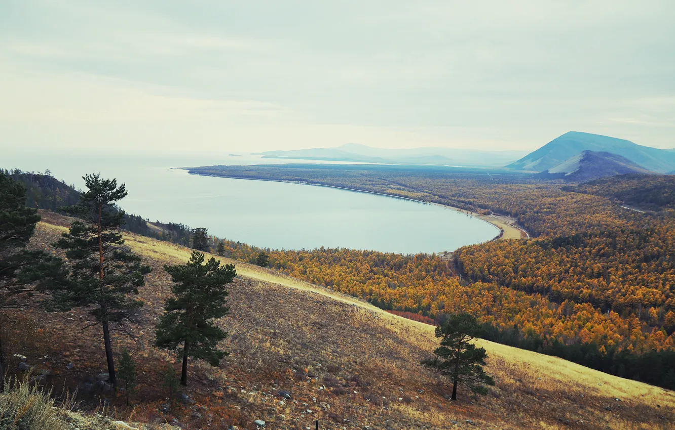 Фото обои Осень, Байкал, Октябрь, Бурхан, Водолазка
