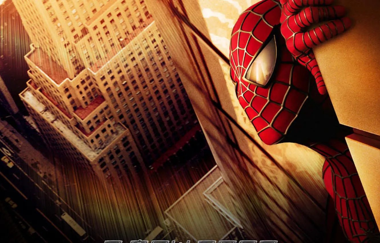 Фото обои city, new york, 2002, film, Peter Parker, Spider Man, Тоби Магуайр, Tobey Maguire