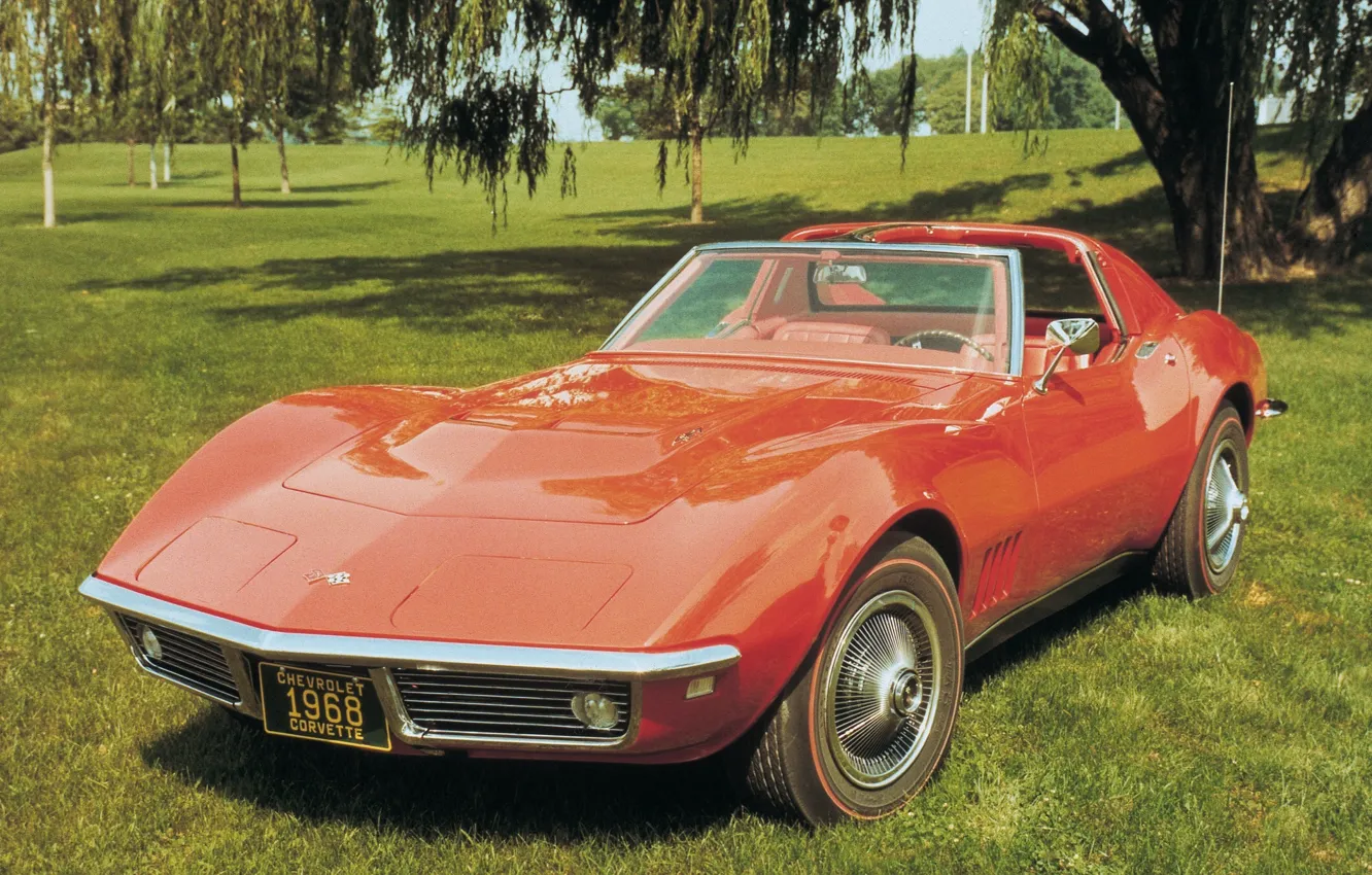 Фото обои авто, Corvette, Chevrolet, спорткар, шевроле, Coupe, корвет, 1968
