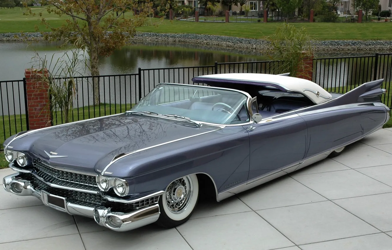 Фото обои ретро, Eldorado, Cadillac, 1960, кабриолет