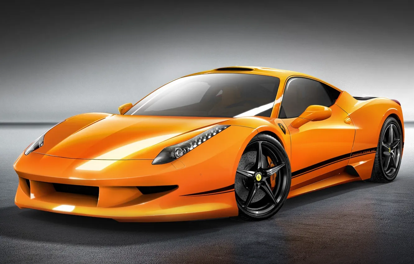 Фото обои car, машина, авто, оранжевая, Феррари, Ferrari, суперкар, supercar, 458, orange, avto, Italia
