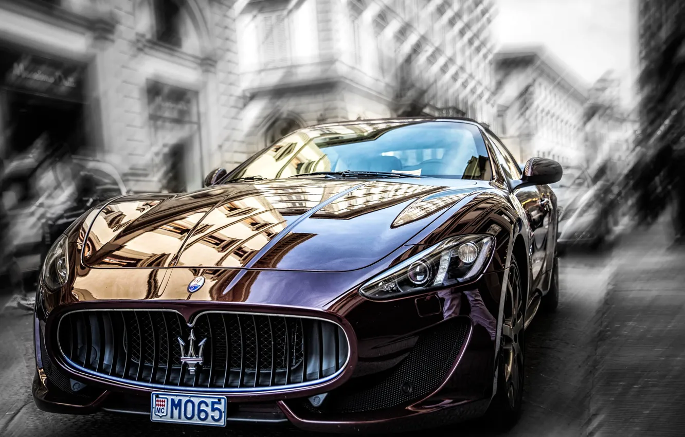 Фото обои город, Maserati, размытие
