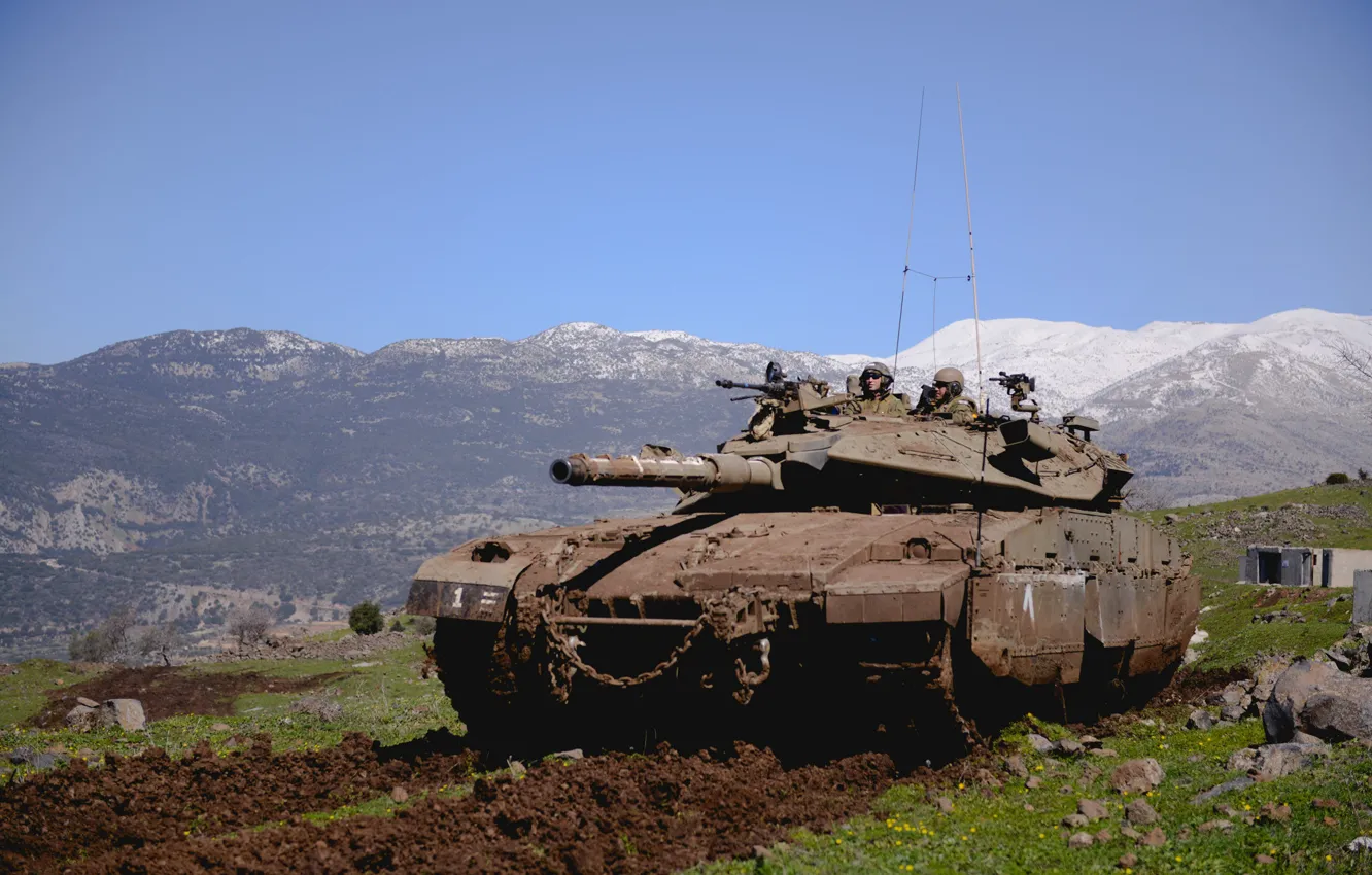Фото обои танк, боевой, основной, Merkava, Израиля, «Меркава», Голанские высоты