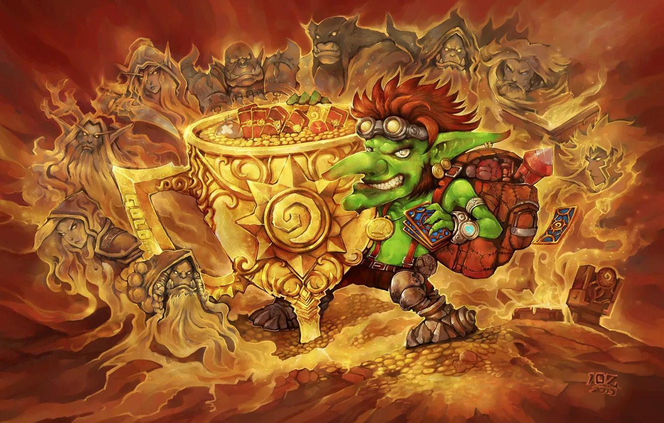 Oboi Zoloto Warcraft Blizzard Goblin Hearthstone Hearthstone Heroes Of Warcraft Kartinki Na Rabochij Stol Razdel Igry Skachat