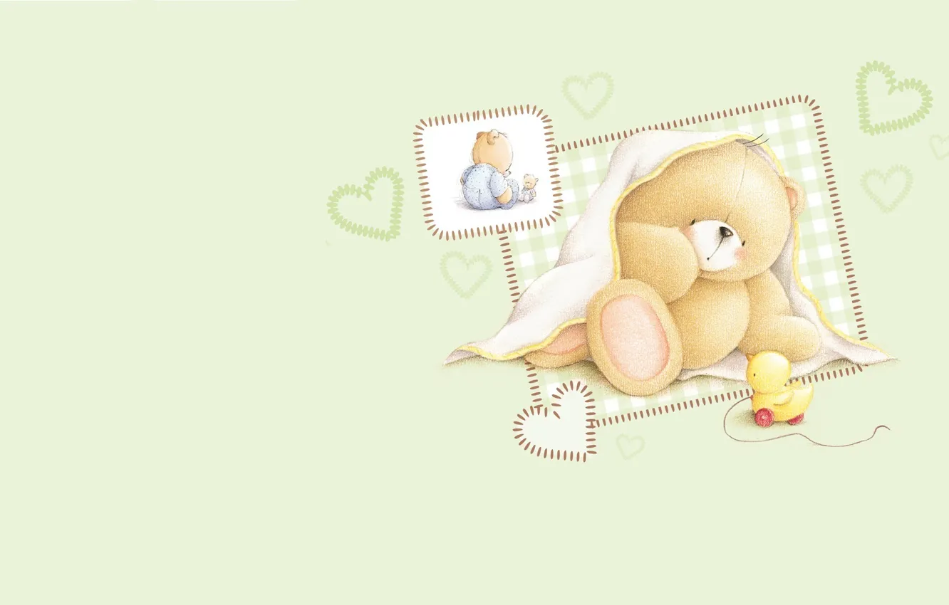 Фото обои настроение, игрушка, арт, мишка, малышка, детская, Forever Friends Deckchair bear