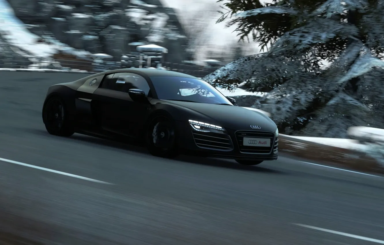 Фото обои Audi, скорость, трасса