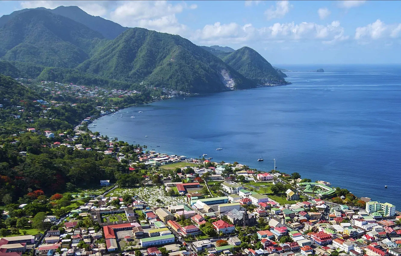 Фото обои city, sea, nature, Mountains, Dominica, other