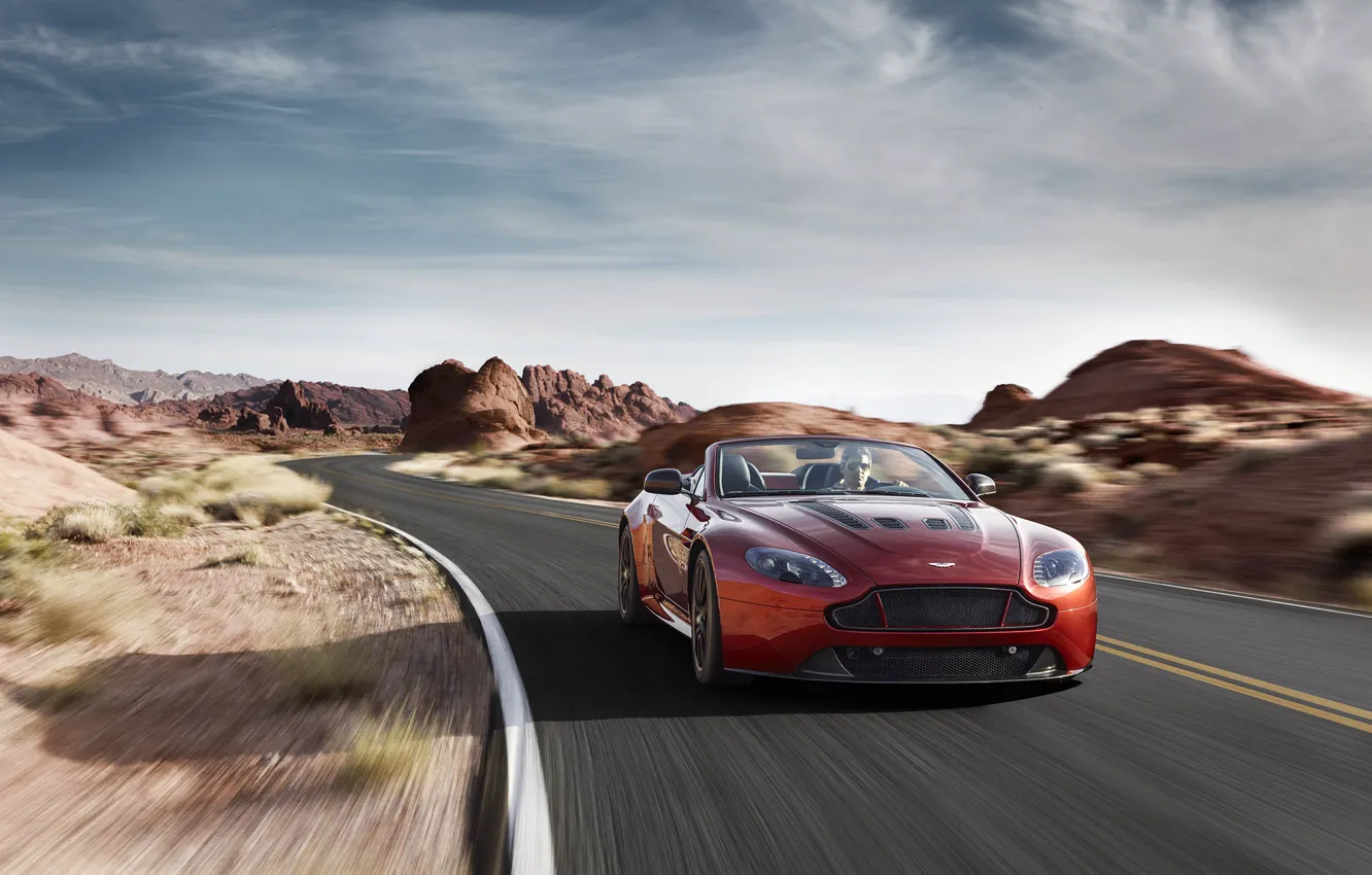 Фото обои Aston Martin, Vantage, V12, 2015, S-Roadster