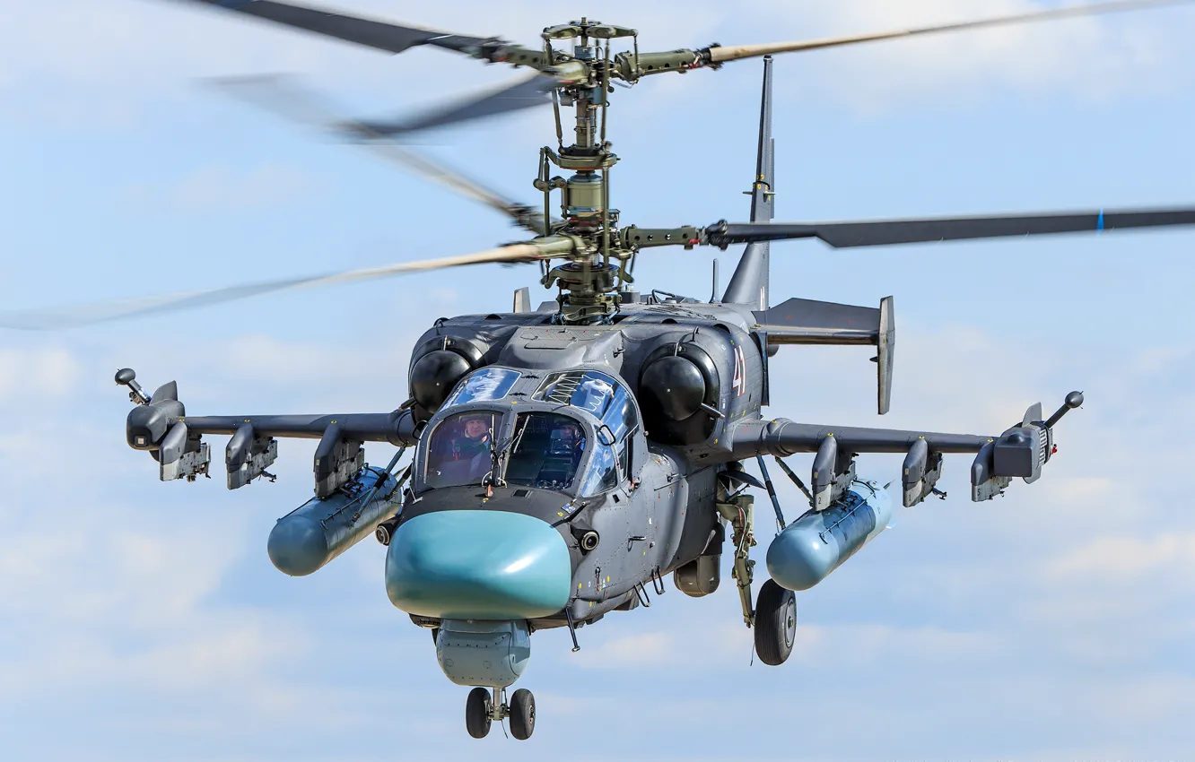 Фото обои Вертолёт, Российский, Аллигатор, Ударный, Hokum B, Владислав Перминов, КА-52