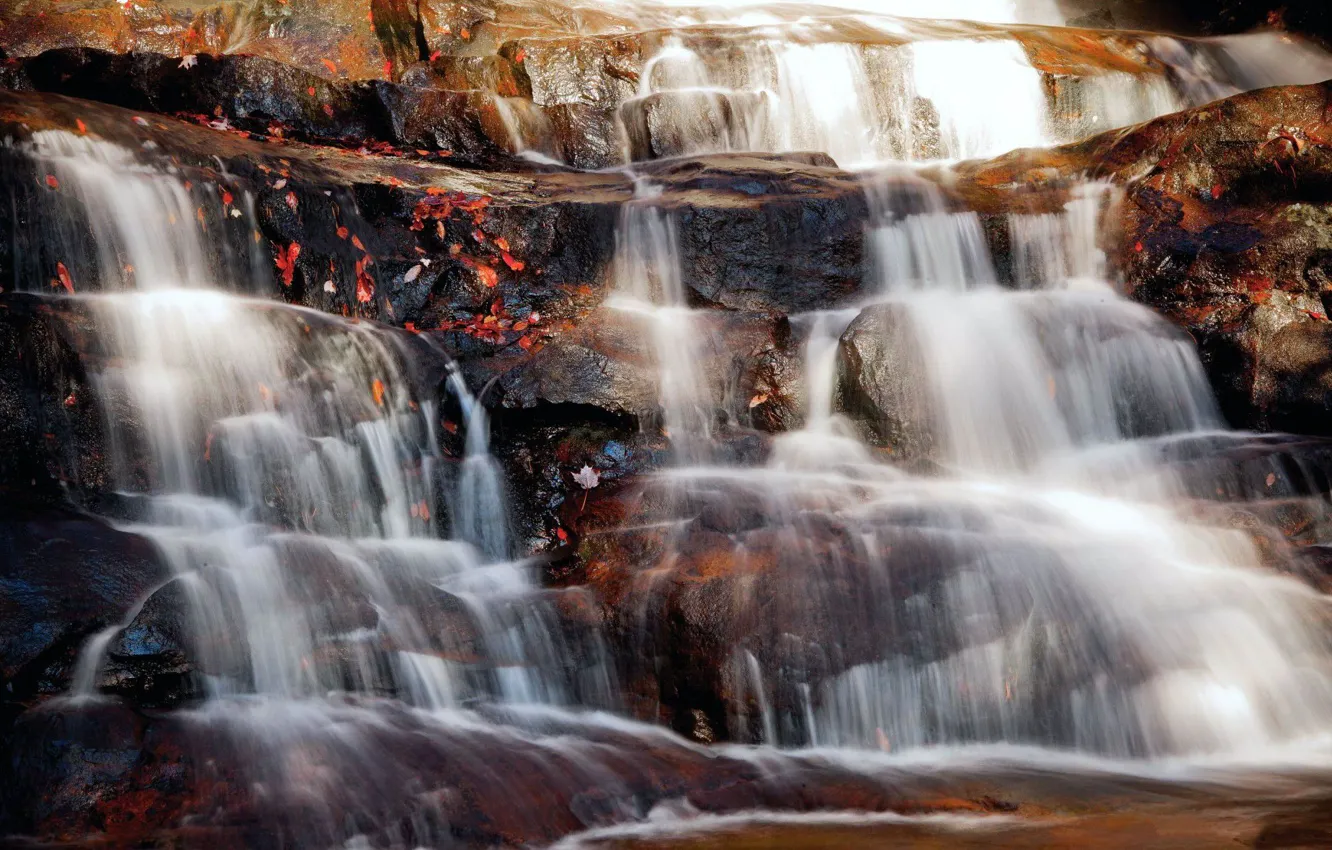 Фото обои природа, камни, водопад, nature, waterfall