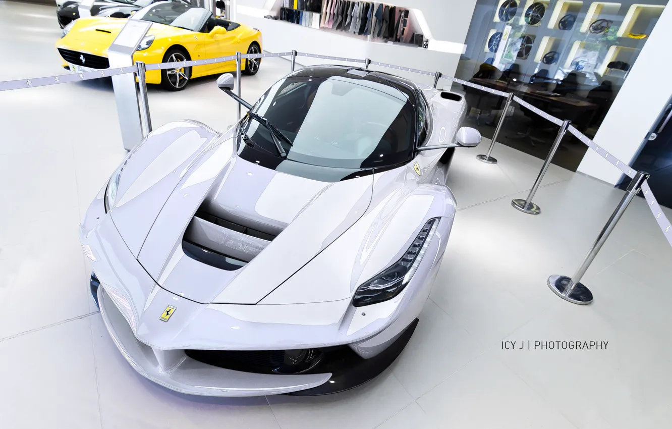 Фото обои Ferrari, White, 2014, LaFerrari