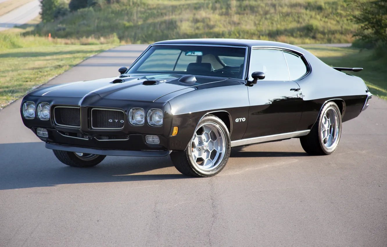 Фото обои Black, Pontiac, GTO, 1970. 