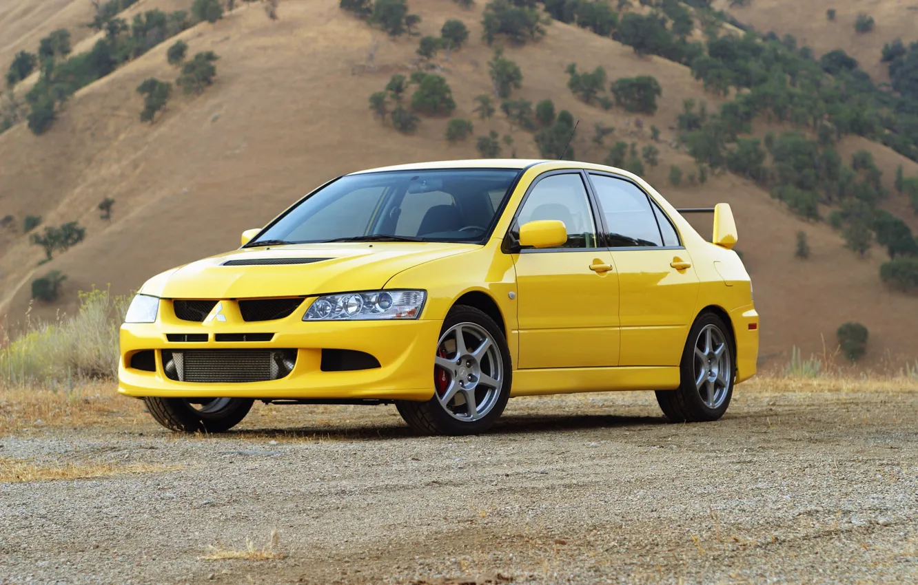 Фото обои авто, жёлтый, обои, Mitsubishi, Lancer, автомобиль, Evolution VIII