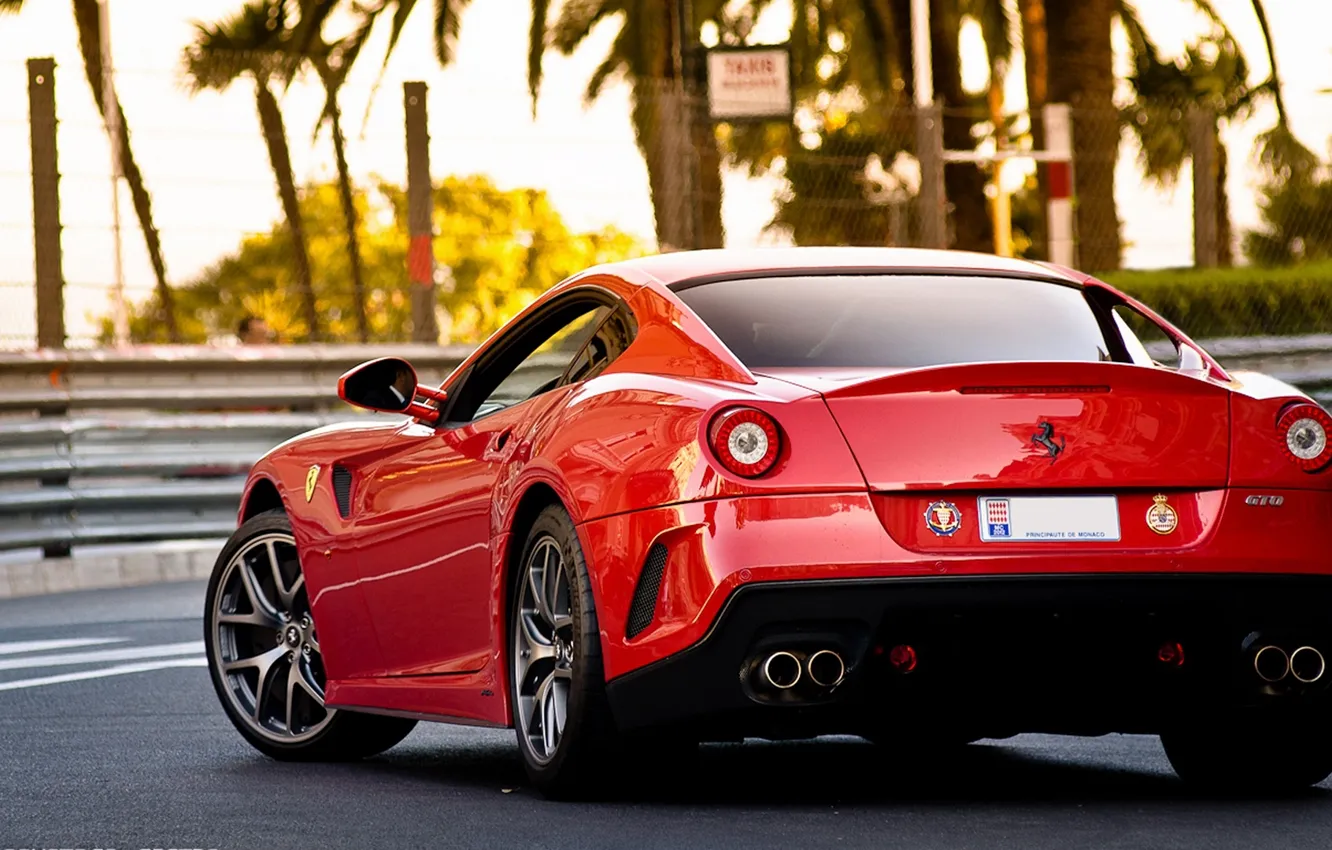 Фото обои Солнце, Красная, Машина, Феррари, Ferrari, Red, 599, Sun, GTO, Спорткар, Sportcar